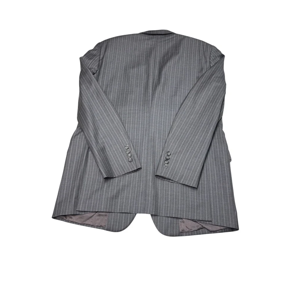Brooks Brothers x Vitale Barberis 1818 Regent Grey Pinstripe Wool Mens 43R Italy
